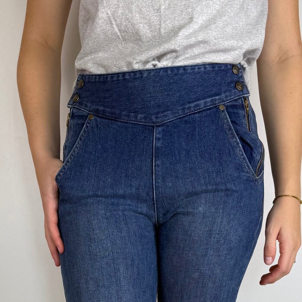 Noam jeans size 27 cropped skinny jeans with double zipper closure